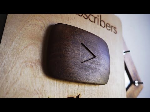 2^11 Subscriber Play Button: CNC-Routed Poplar