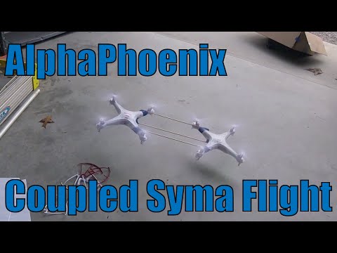 Flying Coupled Syma Quadcopters