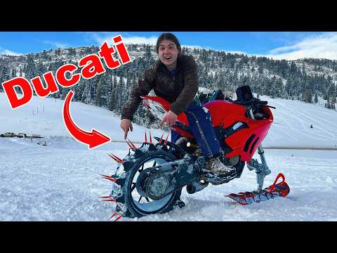 Crotch Rocket with Paddle Tire in DEEP Snow!