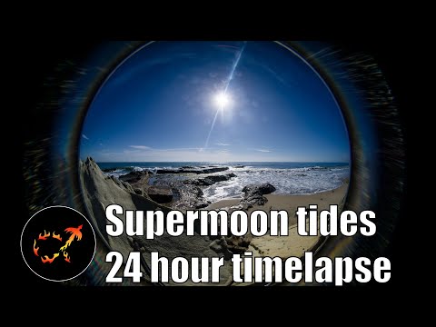Supermoon Tides: a 24 hour timelapse (4k)