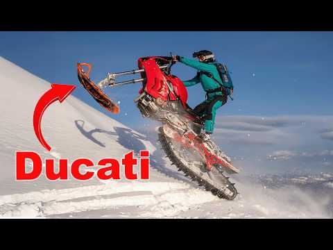Testing the Worlds Fastest Snow Bike - 230HP Ducati V4