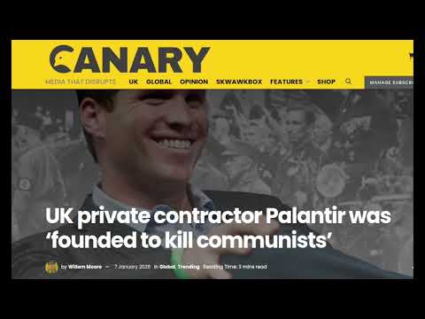 Data/Surveillance Company Palantir Founded to "Kill Communists" (from S4A Livestream 133)