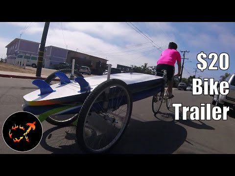 $20 DIY Surfboard Bike Trailer