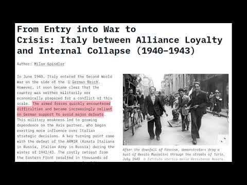 Antifascism in Mussolini's Italy: Timeline Overview (from S4A Livestream 133)